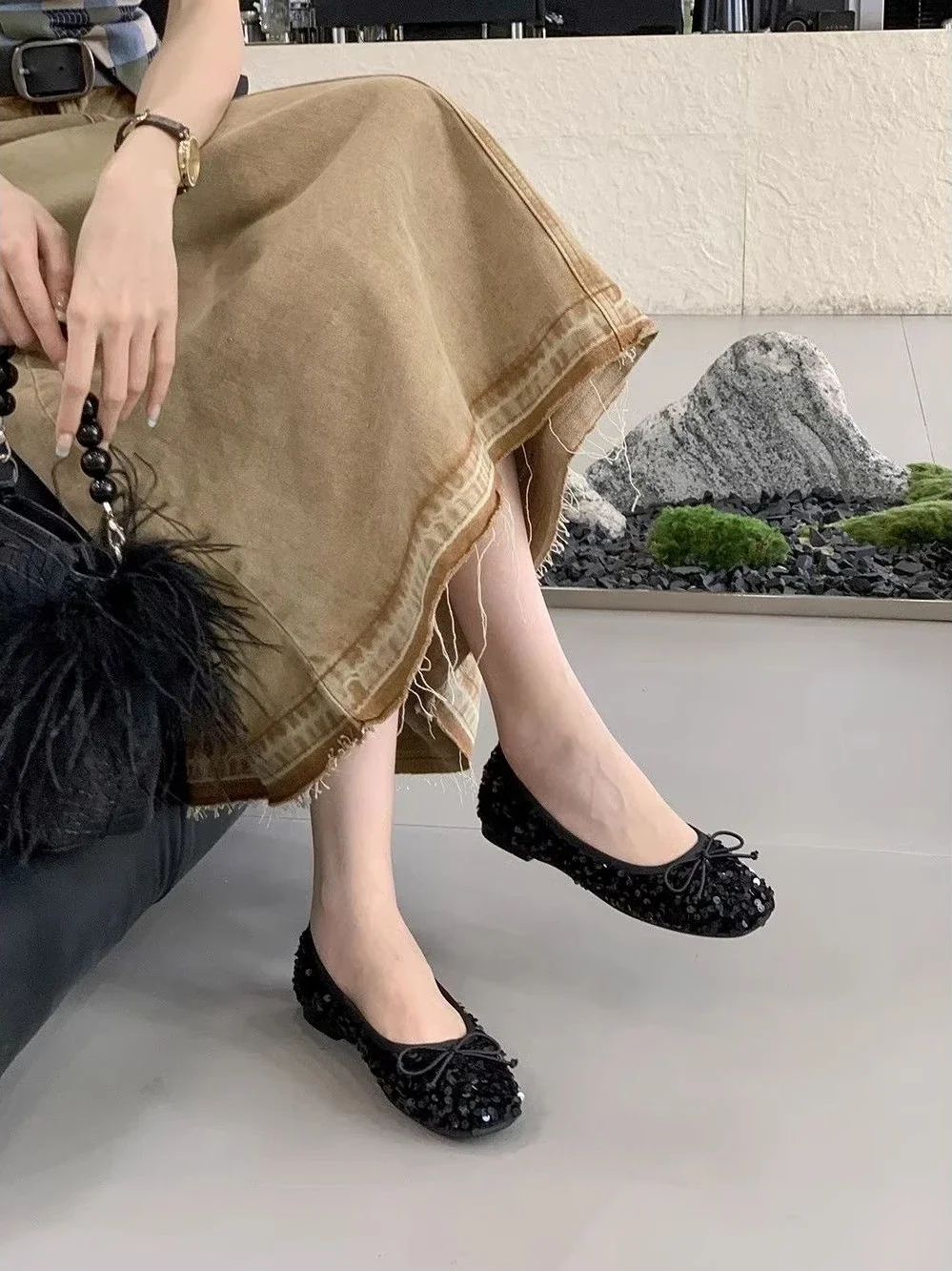 Woman Flats Square Toe Slip-on Korean Fashion Casual Y2k Vintage Clothing Sales Streetwear Premium Stylish Cheap Shoes for Women