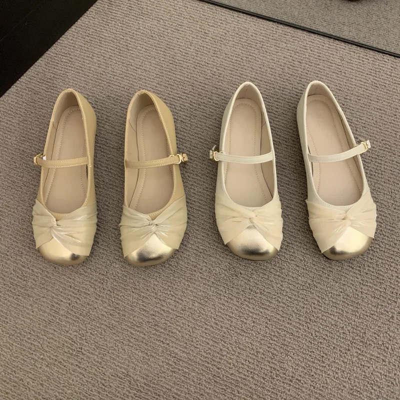 Woman Flats Round Toe Slip-on Y2k Vintage Chic and Elegant New in Streetwear Clothing Sales Korean Fashion Style Shoes for Women - Image 2
