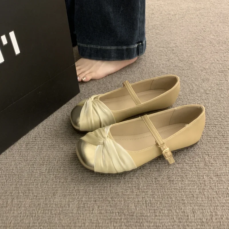 Woman Flats Round Toe Slip-on Y2k Vintage Chic and Elegant New in Streetwear Clothing Sales Korean Fashion Style Shoes for Women - Image 3