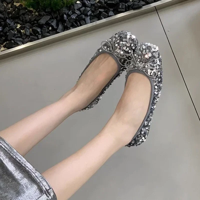 Woman Flats Square Toe Slip-on Korean Fashion Casual Y2k Vintage Clothing Sales Streetwear Premium Stylish Cheap Shoes for Women - Image 2