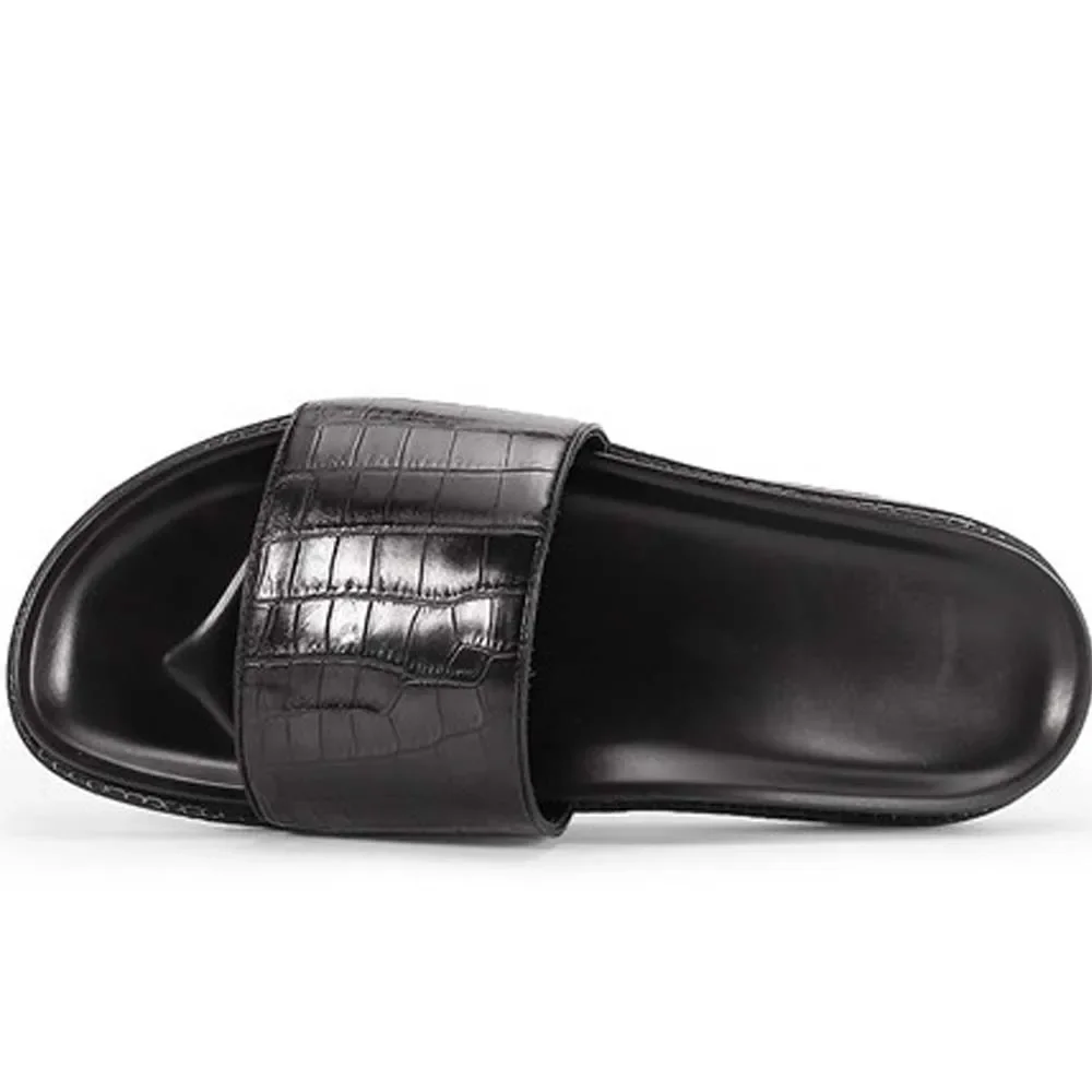 piliyuan Tcrocodile men slippers male crocodile leather leisure crocodile non-slip comfortable men slippers - Image 4
