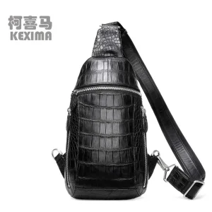 ouluoer crocodile Men bags Thailand leisure Single shoulder bag large capacity male chest bag Male breast bag