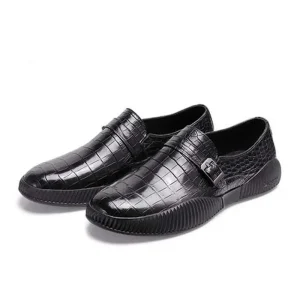 ouluoer new crocodile men's shoes fashion leisure black Driving shoes wear-resisting Men's leather men shoes