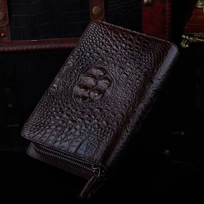 ourui Double zipper male long wallet No stitching handbags men clutch bag - Image 3