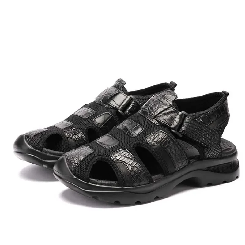 ourui crocodile shoes sandals men sandals summer Hollow out - Image 5