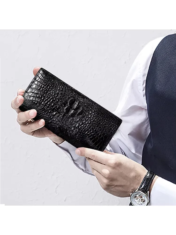 kadilaier Thin Crocodile Wallet men long Crocodile leather business large capacity men Crocodile wallet men fashion - Image 5