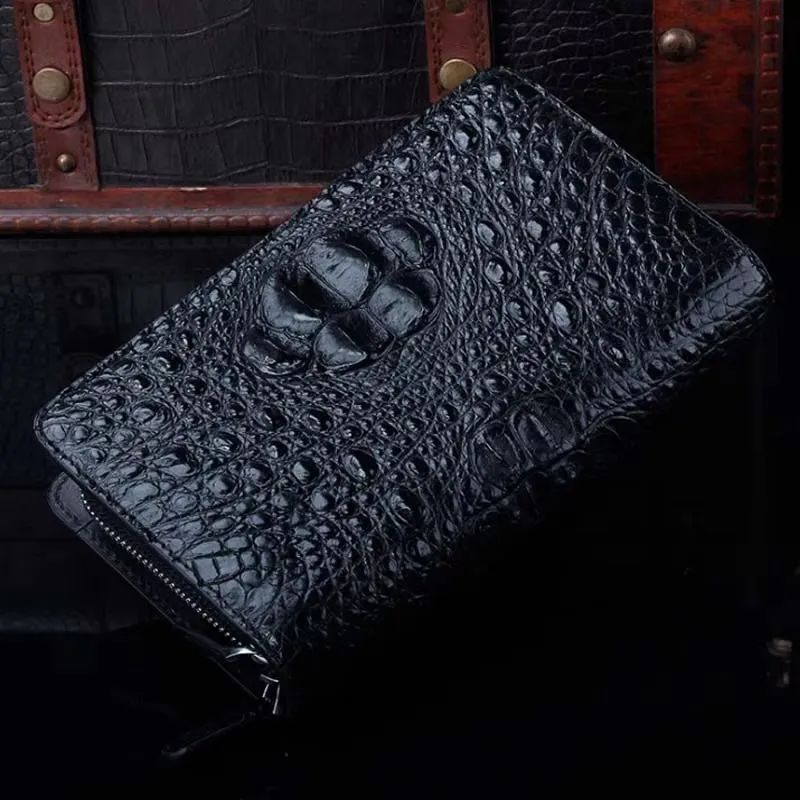 ourui Double zipper male long wallet No stitching handbags men clutch bag - Image 2