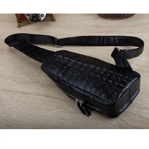 ourui new crocodile bag man Chest bag black men bag
