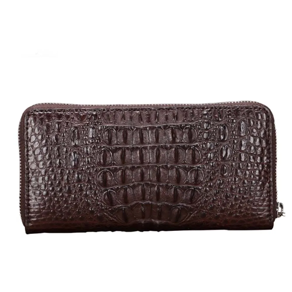 lukaini new crocodile leather wallet Men's long zipper clutch bag Business Men crocodile bag - Image 4