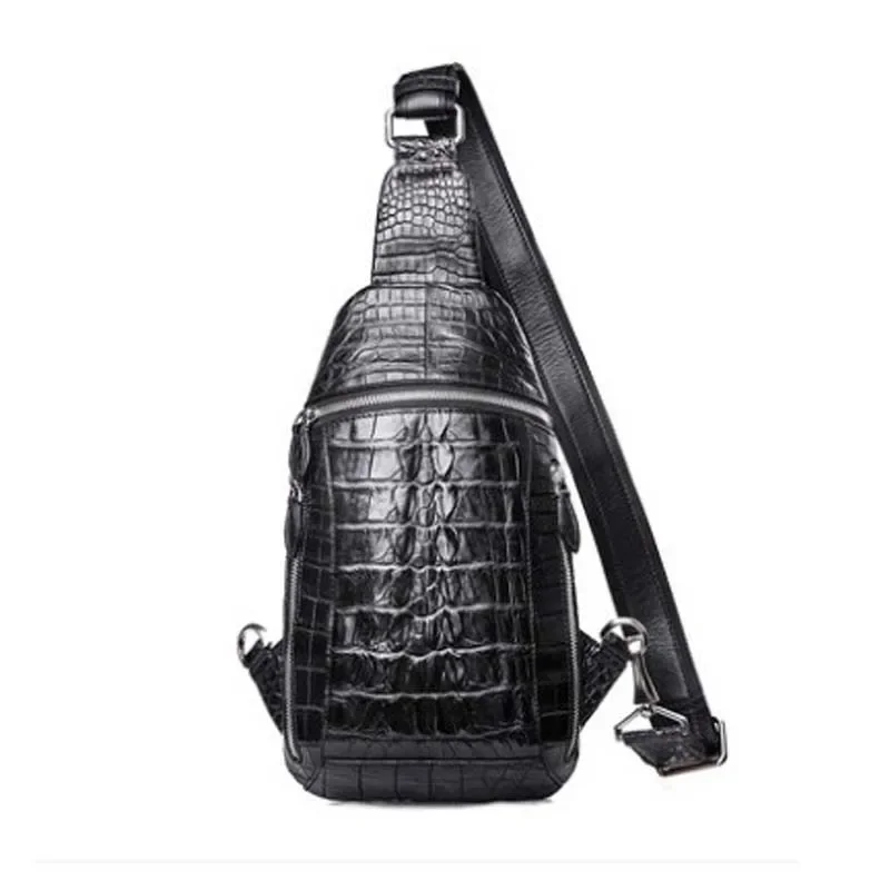 afanzhe crocodile leather male chest bag Cross-body bag business leisure large capacity crocodile men bag - Image 4