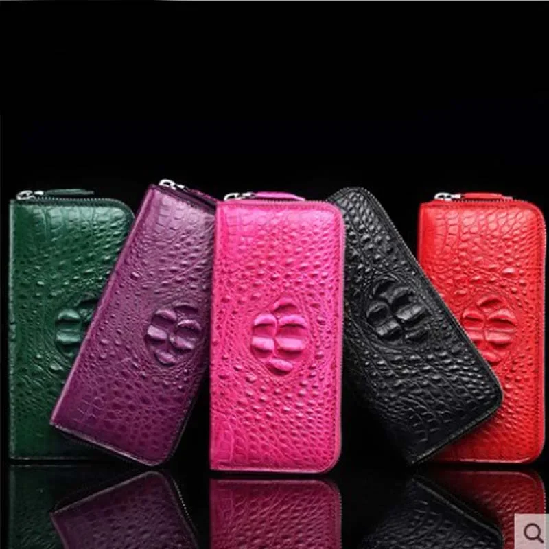 langhao and handbag for women crocodile leather women handbag with long zipper handle women clutch bag - Image 5
