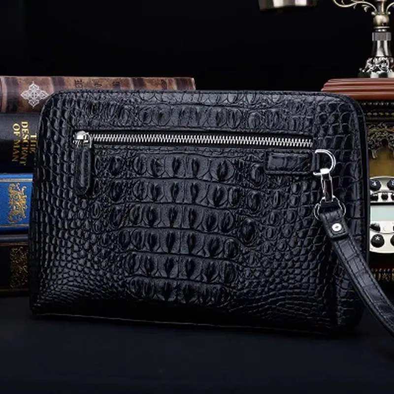 ourui men Hand caught Wine red handbags The new men clutch bag men bag - Image 3