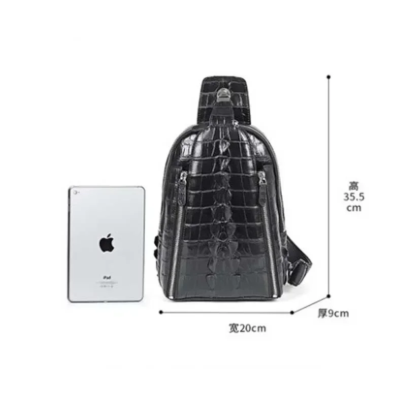 moben crocodile bag men chest package male Inclined single shoulder bag men large capacity men chest bag - Image 6