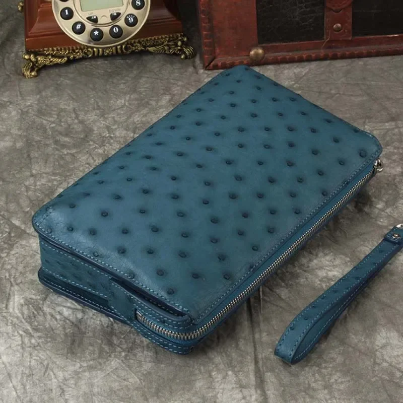 ourui male Hand bag Clip package male men clutch bag ostrich - Image 4