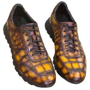 leimanxiniu new Crocodile Men Crocodile shoes Fashion shoes handmade Brush color male Crocodile shoes