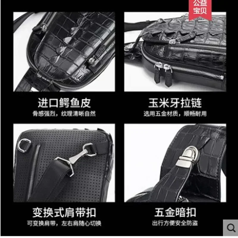 moben crocodile bag men chest package male Inclined single shoulder bag men large capacity men chest bag - Image 2