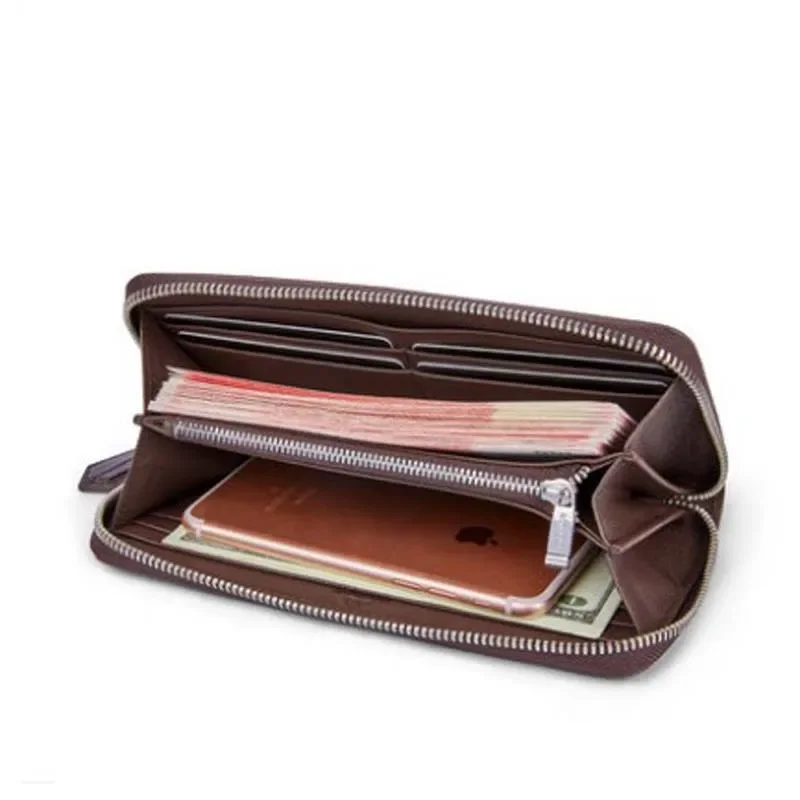 gete new Crocodile wallet men wallet men's long zipper clutch bag multi-card business wallet - Image 2