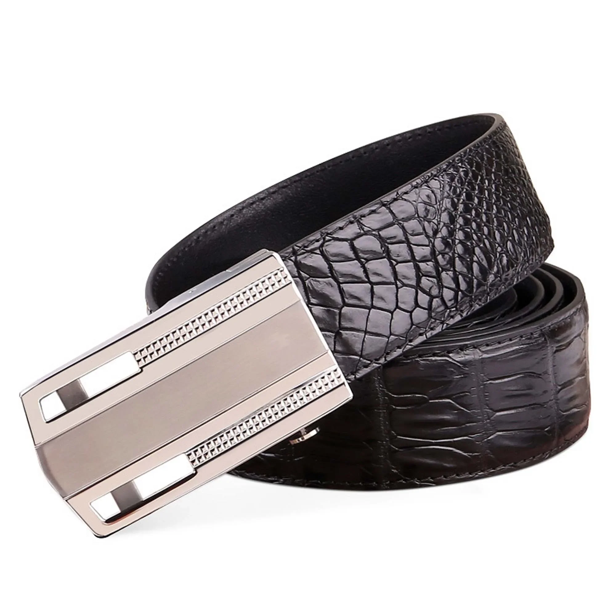 linshe new arrival crocodile men belt Automatic buckle men belt new leisure male belts men crocodile belt - Image 4