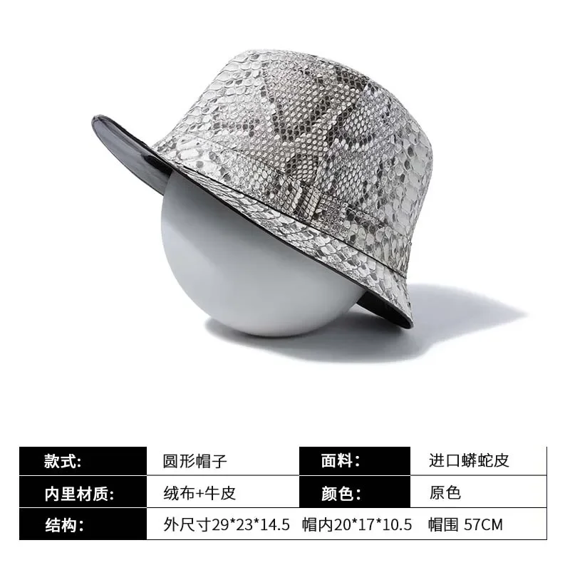 afanzhe new arrival men male snake skin men python leather hat - Image 3