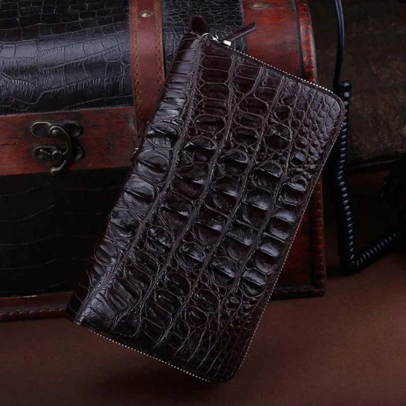 ourui new selling men long wallet Double zipper Men crocodile bags men clutch bag