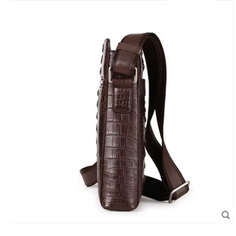 gete new Crocodile man bag single shoulder crossbody vertical style - Image 2