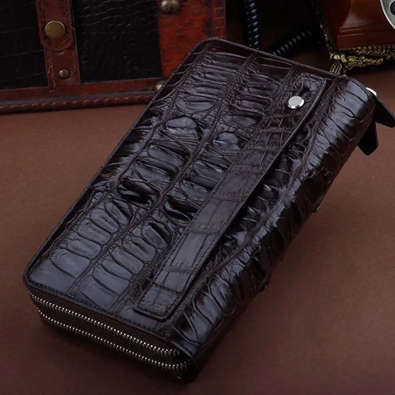 ourui new selling men long wallet Double zipper Men crocodile bags men clutch bag - Image 2