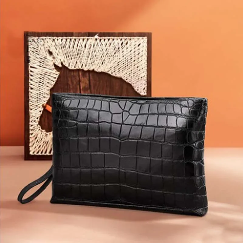 gete Men's bags New envelope package men's leather clutch bag leisure men's crocodile clutch bag for men - Image 4
