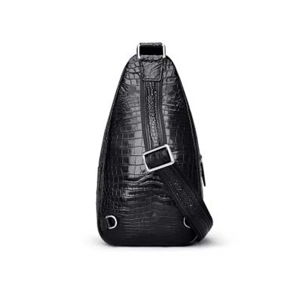 madun new crocodile Chest bag men crocodile leather Single shoulder bag male business leisure - Image 3