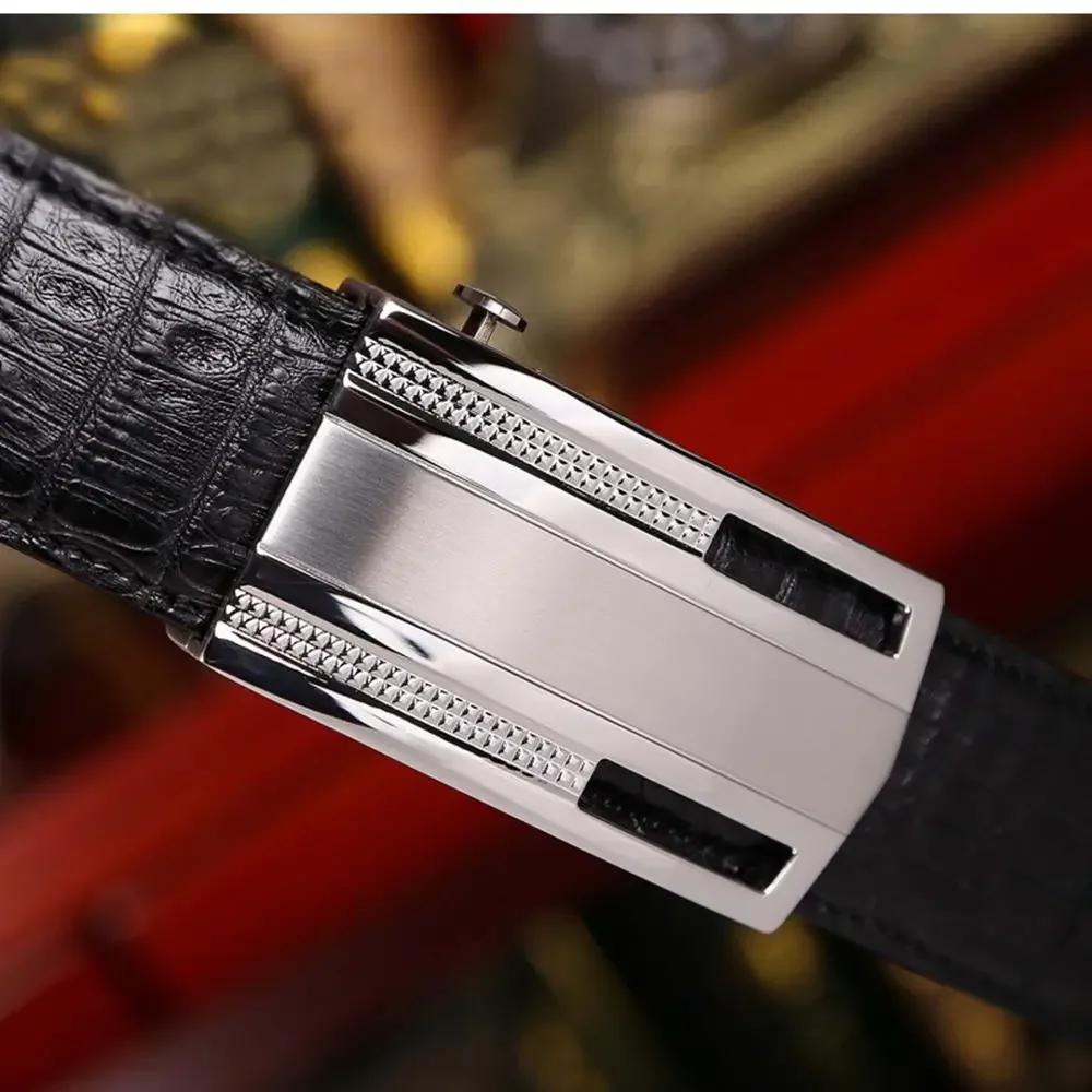 linshe new arrival crocodile men belt Automatic buckle men belt new leisure male belts men crocodile belt - Image 5