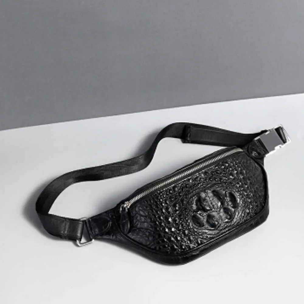 PUGETE new crocodile leather men waist bag fashion male outdoor leisure new trend large capacity male waist - Image 5