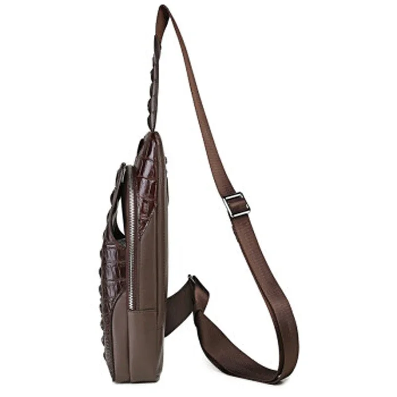 VVBrown men chest package male crocodile leisure single shoulder banquet more screens zipper men chest bag - Image 6