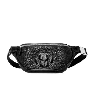 PUGETE new crocodile leather men waist bag fashion male outdoor leisure new trend large capacity male waist