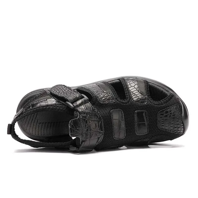 ourui crocodile shoes sandals men sandals summer Hollow out - Image 3
