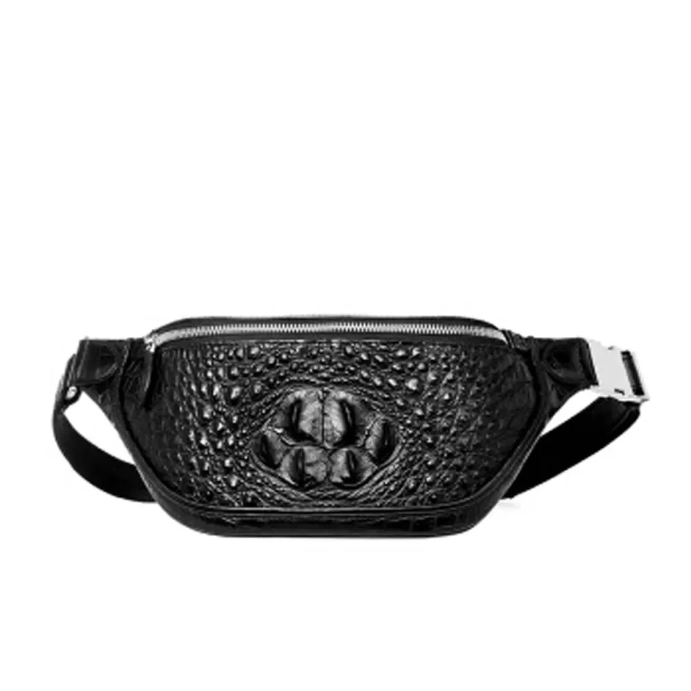PUGETE new crocodile leather men waist bag fashion male outdoor leisure new trend large capacity male waist - Image 2