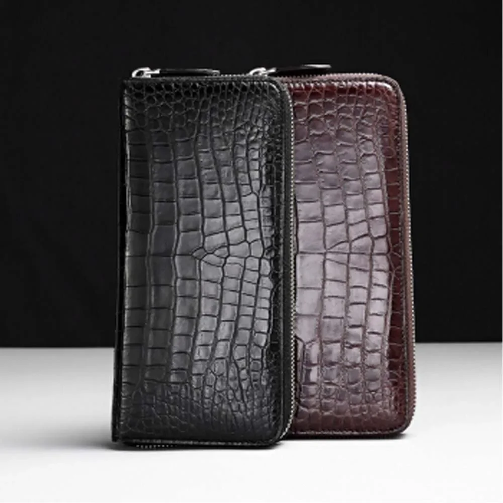 pugete new crocodile wallet male crocodile leather Men zipper Hand caught business men clutch bag - Image 5