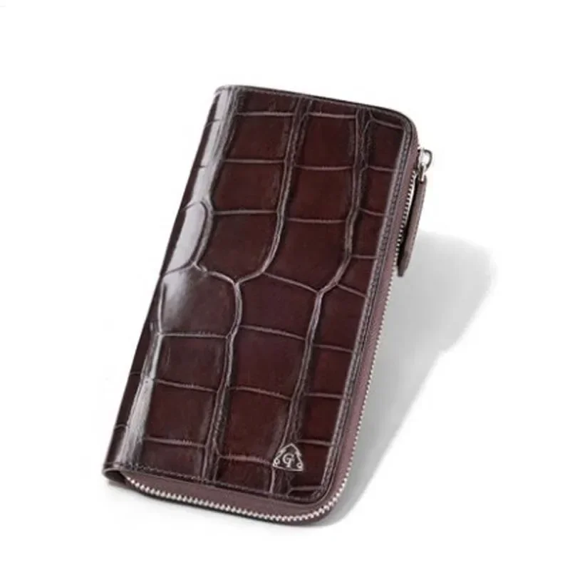 gete new Crocodile wallet men wallet men's long zipper clutch bag multi-card business wallet - Image 4