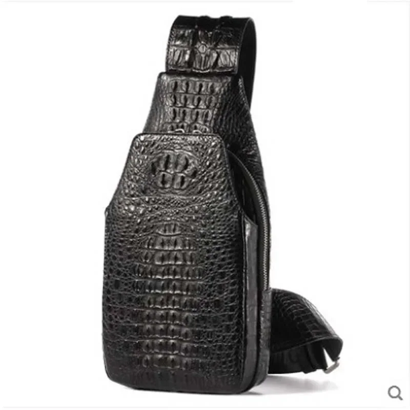 gete new Crocodile chest bag, men's single shoulder bag,men's crossbody bag, fashion and leisure bag