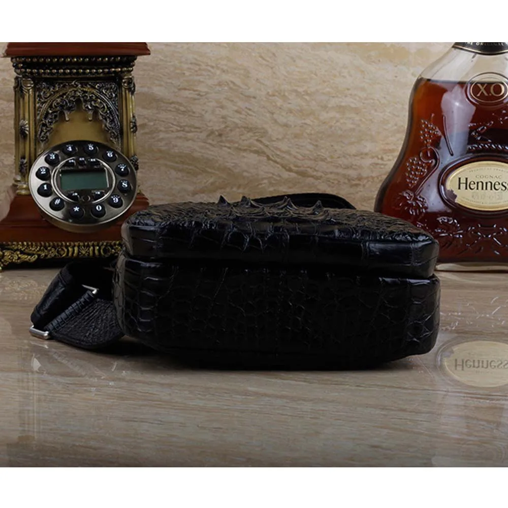 ourui new crocodile bag man Chest bag black men bag - Image 2