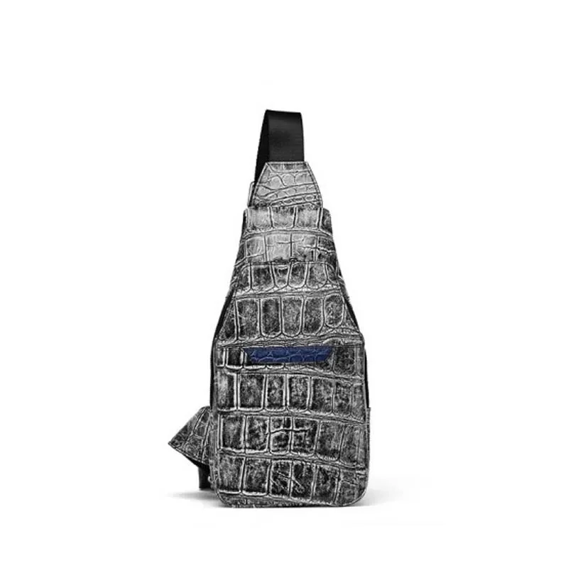 getejd crocodile men chest bag men popular fashion trend one shoulder large capacity casual cross-body men - Image 2