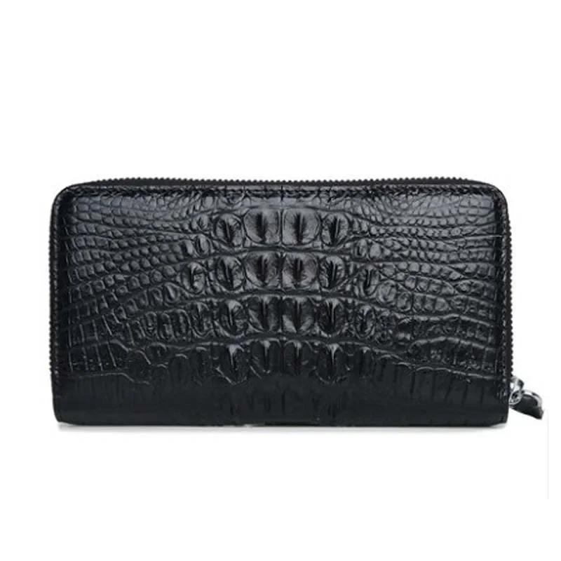langhao handbags crocodile male Hand bag long men wallet buckles handbags middle-aged men clutch bag - Image 2