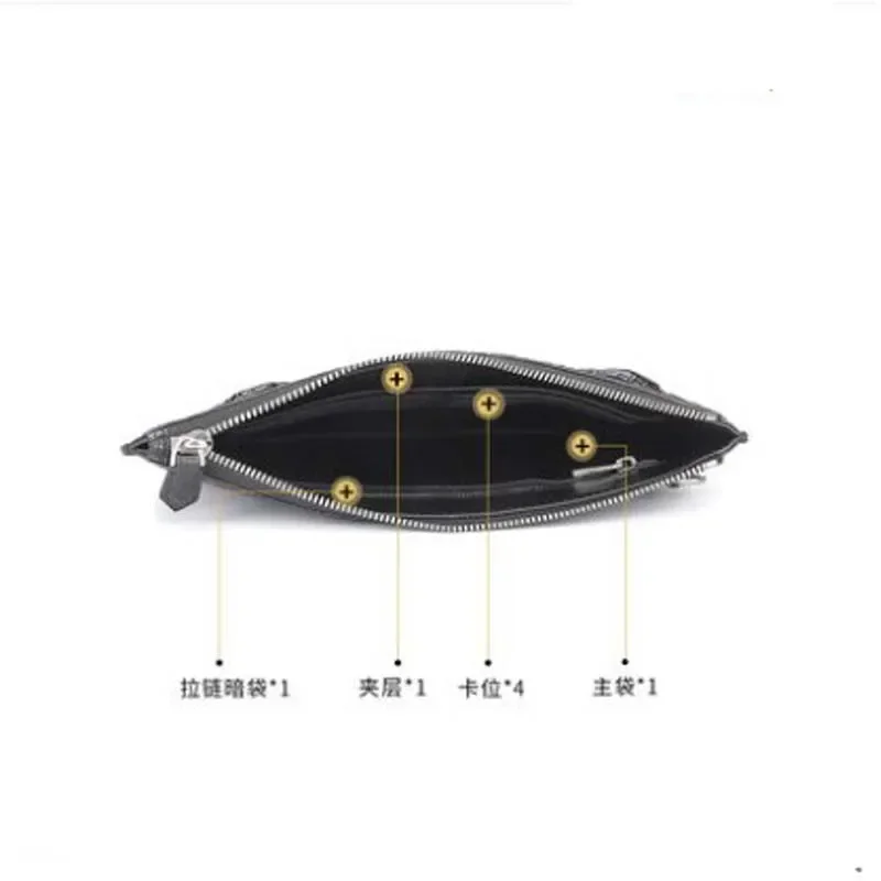 moben Crocodile-skin man bag clutch bag business gift high-end Envelopes for men's large capacity handbags men clutch bag - Image 2