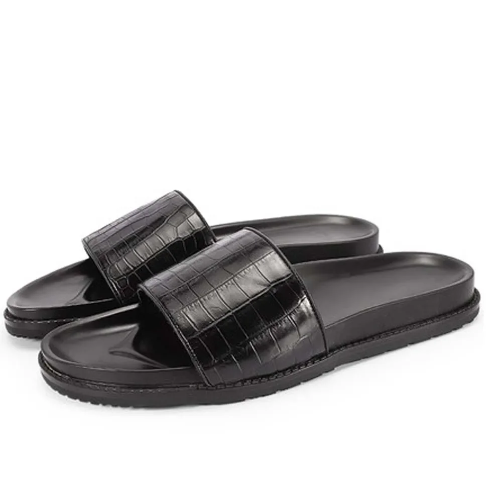 piliyuan Tcrocodile men slippers male crocodile leather leisure crocodile non-slip comfortable men slippers