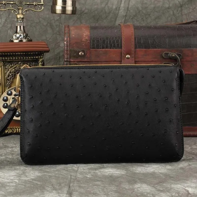 ourui male Hand bag Clip package male men clutch bag ostrich - Image 2