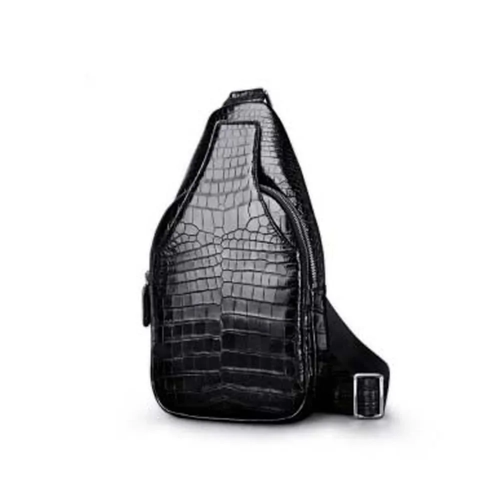 madun new crocodile Chest bag men crocodile leather Single shoulder bag male business leisure - Image 2