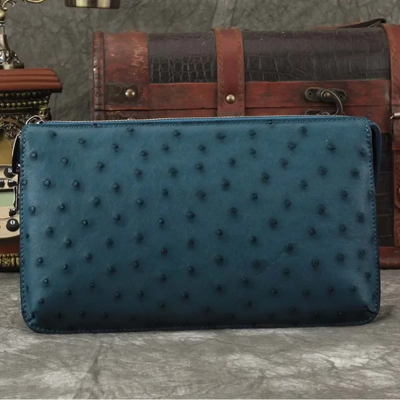 ourui male Hand bag Clip package male men clutch bag ostrich - Image 3