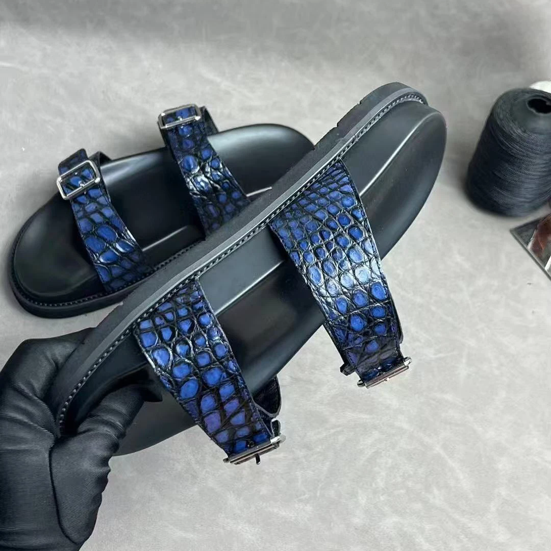 yinhang new men crocodile shoes Flip-flops sandals slipper male - Image 3