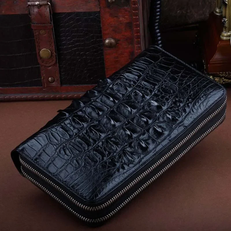ourui new selling men long wallet Double zipper Men crocodile bags men clutch bag - Image 4
