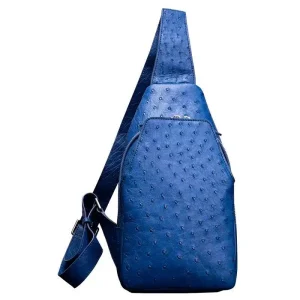 yingshang new men ostrich bag male blue male chest bag fashion