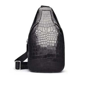 madun new crocodile Chest bag men crocodile leather Single shoulder bag male business leisure