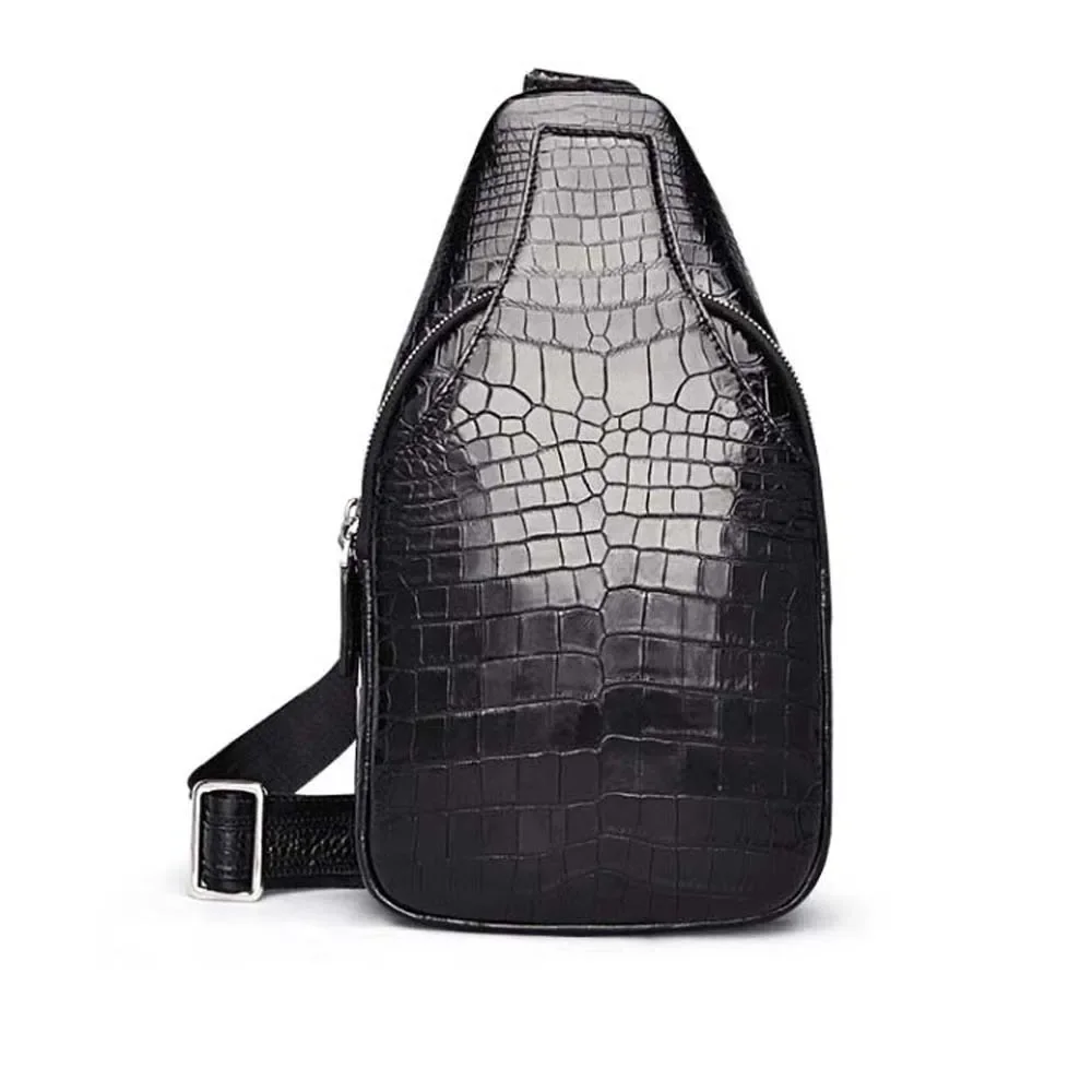 madun new crocodile Chest bag men crocodile leather Single shoulder bag male business leisure